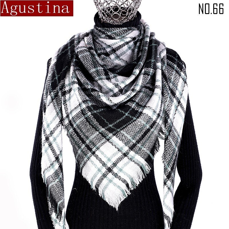 Vrouwen Plaid Sjaal Winter Kasjmier Tartans Sjaal Poncho Driehoek Sjaals Luxe Capes Pashmina Dames Sjaals Womens Shaws
