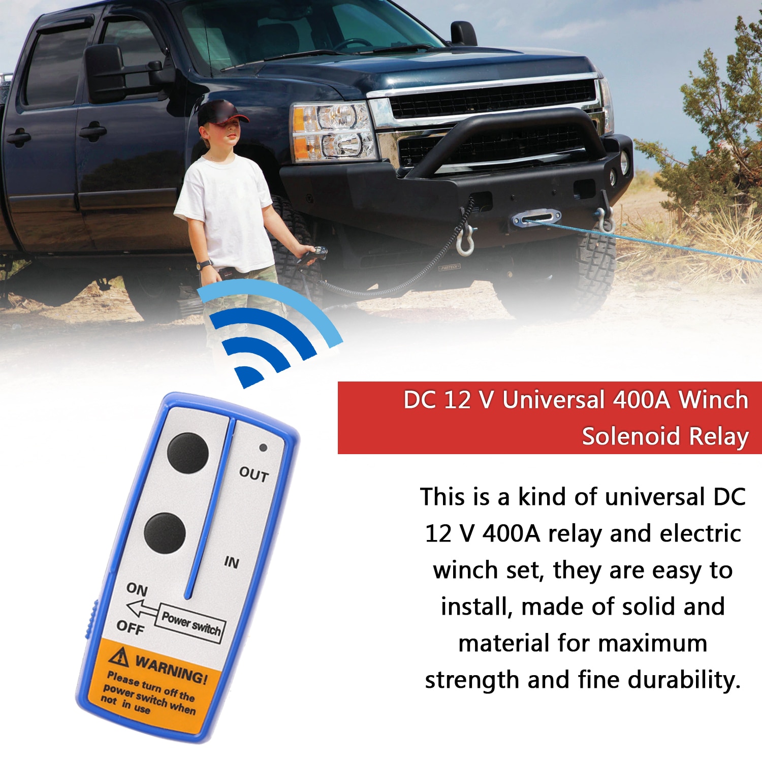 Solenoid Relay DC12V Universal 400A Winch Solenoid Relay Electric Winch Set