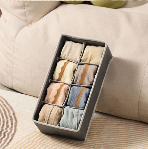 1PC 6/7/8/24 Compartment Underwear Organizer Bra Storage Box Closet Sock Folding Storage Drawer Home Bedroom tier lockers: PURPLE