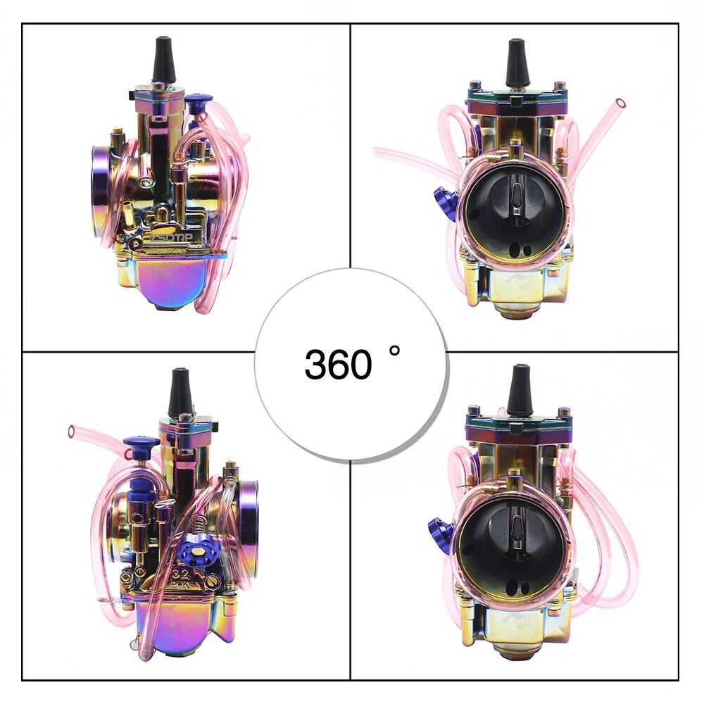 ZSDTRP Universal Multicolor Motorcycle Carburetor 21 24 26 28 30 32 34mm Power Jet Dirt Bike 4T PWK Carburador 110cc 250cc 125cc