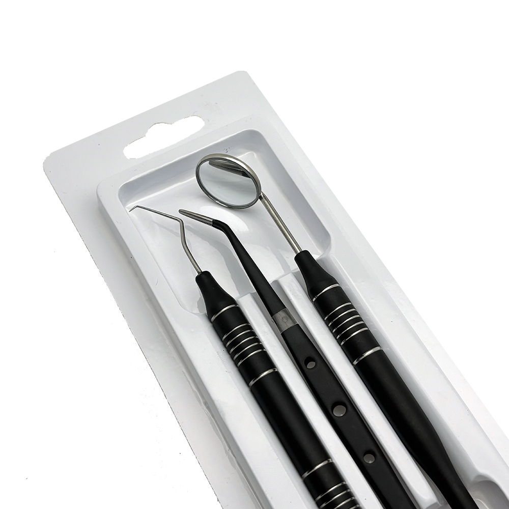 3 stuks tandheelkundige gereedschap set mondspiegel pincet curve sonde tandarts instrument tanden reinigen whitening tool kit