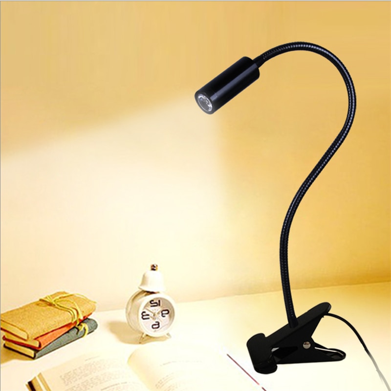 LED bureaulamp, klem leeslamp, 30/40/50 cm 3 w Flexibele led tafellamp, hoge helderheid clip spot lamp TD-005