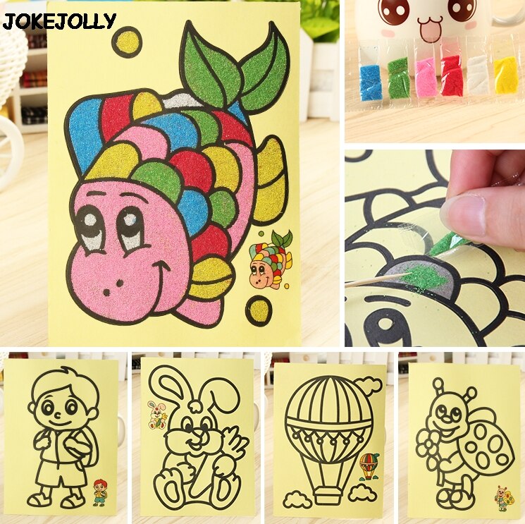 3 unids/lote de juguetes de dibujo para niños, cuadros de pintura con arena, manualidades DIY para niños, juguete educativo para niños y niñas GYH