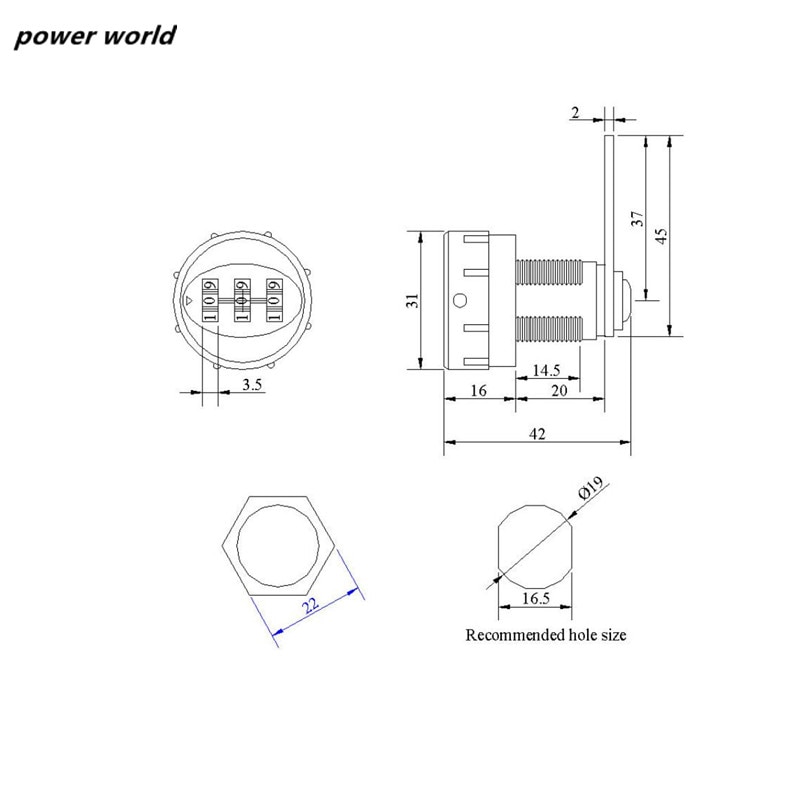 zinc alloy password swivel lock letterbox lock for Mailbox Cabinet Locker Drawers