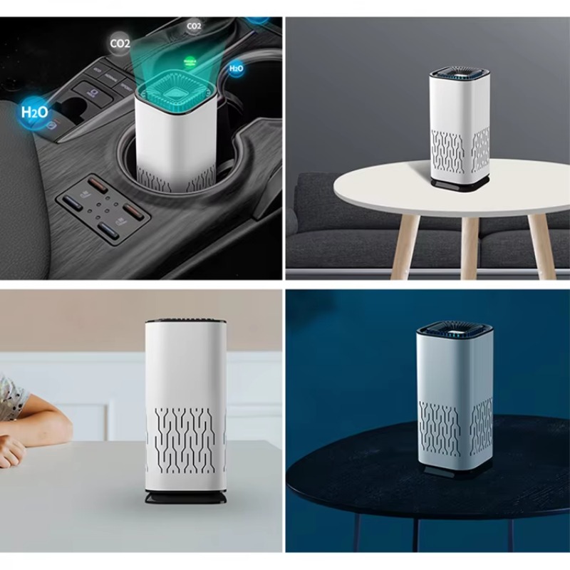 Purificador de aire de escritorio para interiores, purificador compacto de humo de segunda mano de iones negativos, máquina de aromaterapia para coche