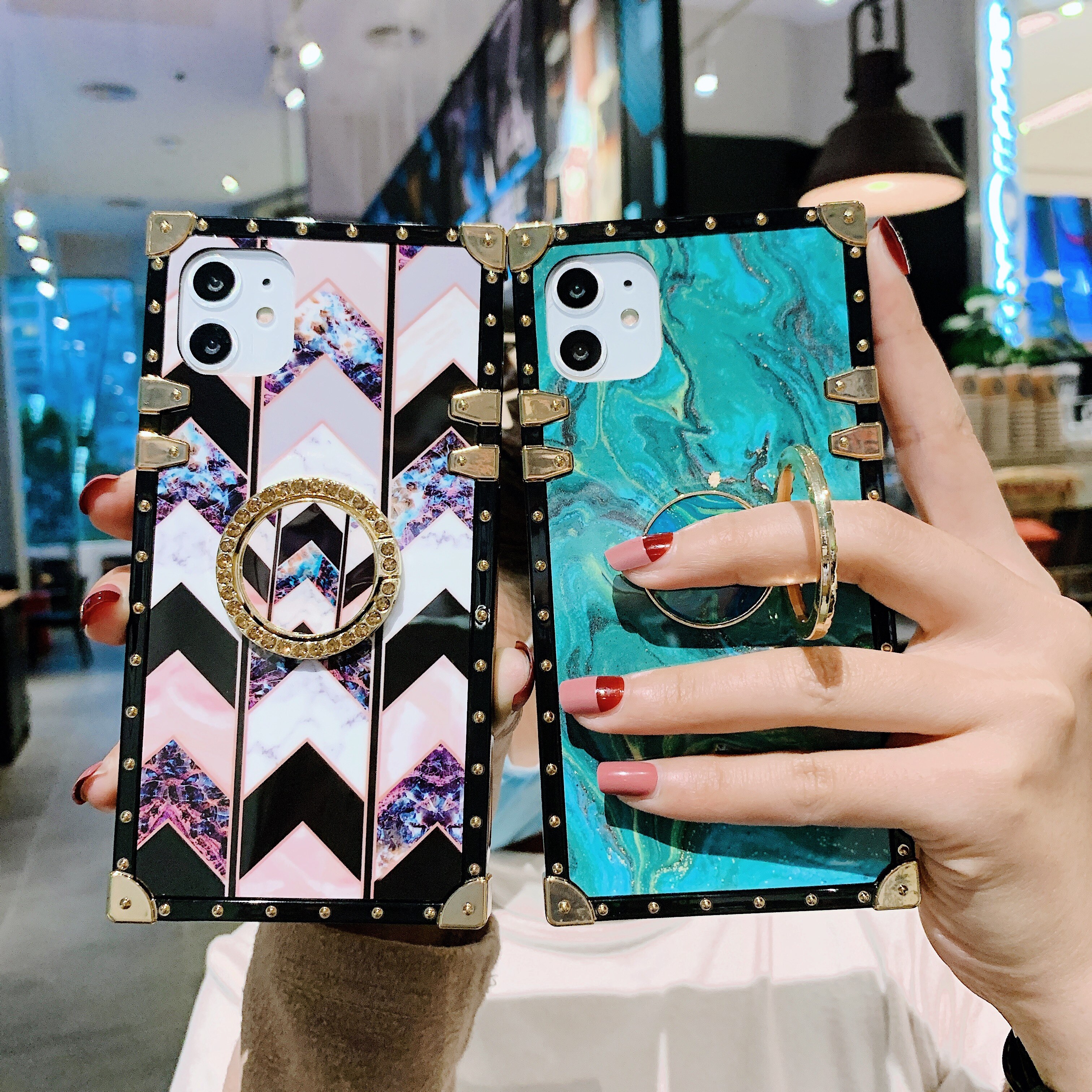 Coque Für Xiaomi Mi9 Redmi7 Note7 Fällen Sexy Rote Lippen Bling Strass Ring Stehen Platz Fall Für Redmi7 Note7 Mi9 abdeckung