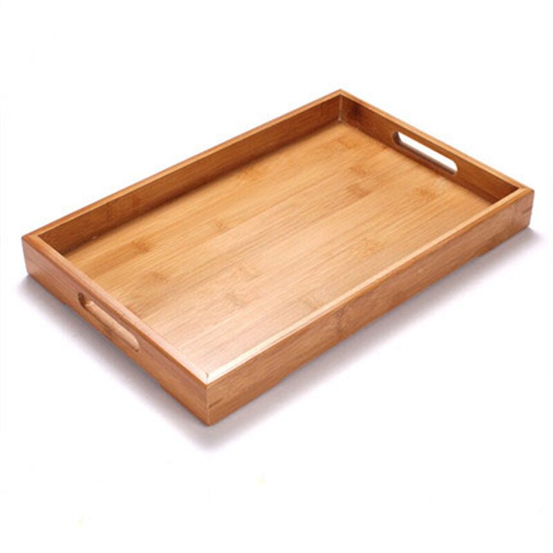 XMT-HOME Rectangle tea table wooden solid wood serving tea tray bamboo tea tray desk