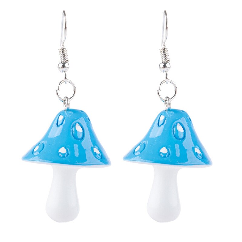 Acryl Paddestoel Lange Hanger Oorbellen Oorbellen Voor Meisjes Vrouwen Kinderen Mooie Sieraden: blue