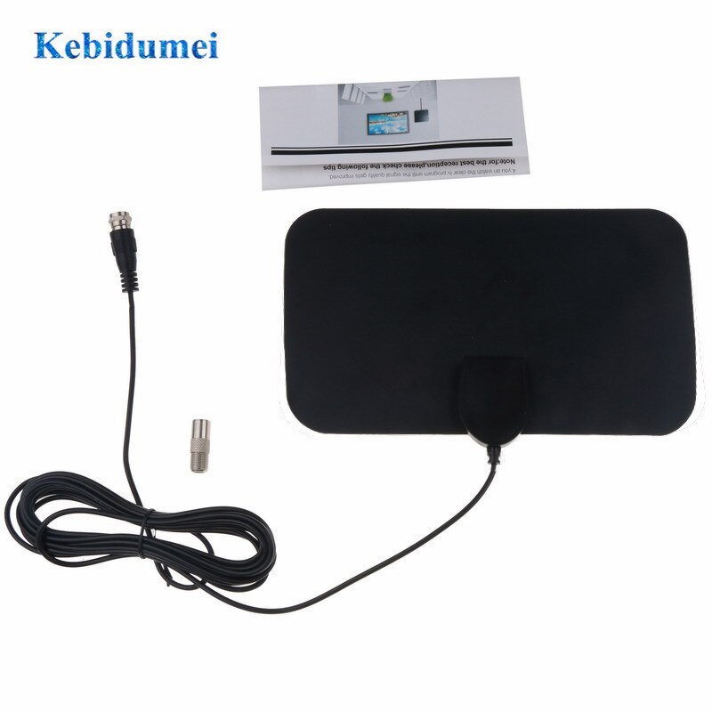 Kebidumei pour VHF UHF HDTV antenne récepteur de Signal de télévision 4K 25DB haut Gain HDTV DTV boîtier antenne de télévision numérique intérieure 50 Miles de portée