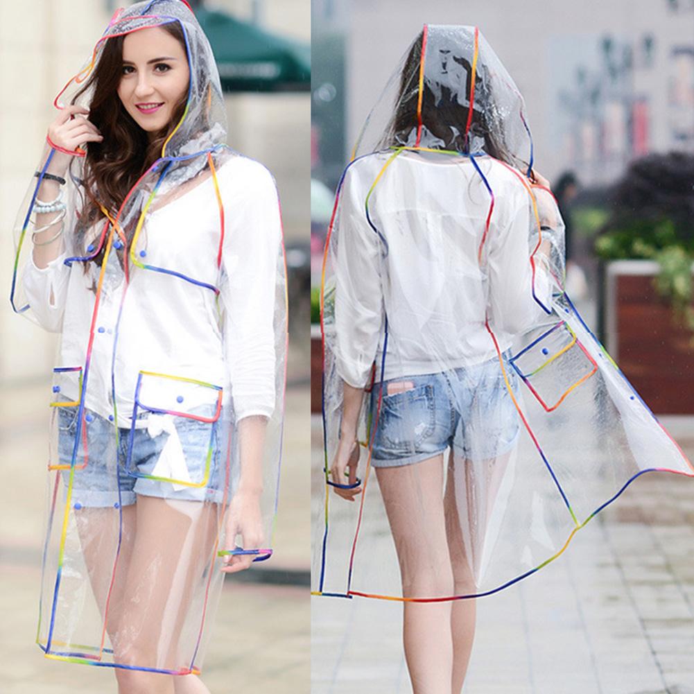 Chubasquero de plástico grueso transparente para mujer, ropa impermeable de viaje, Poncho para adultos, abrigo de lluvia al aire libre, nueva