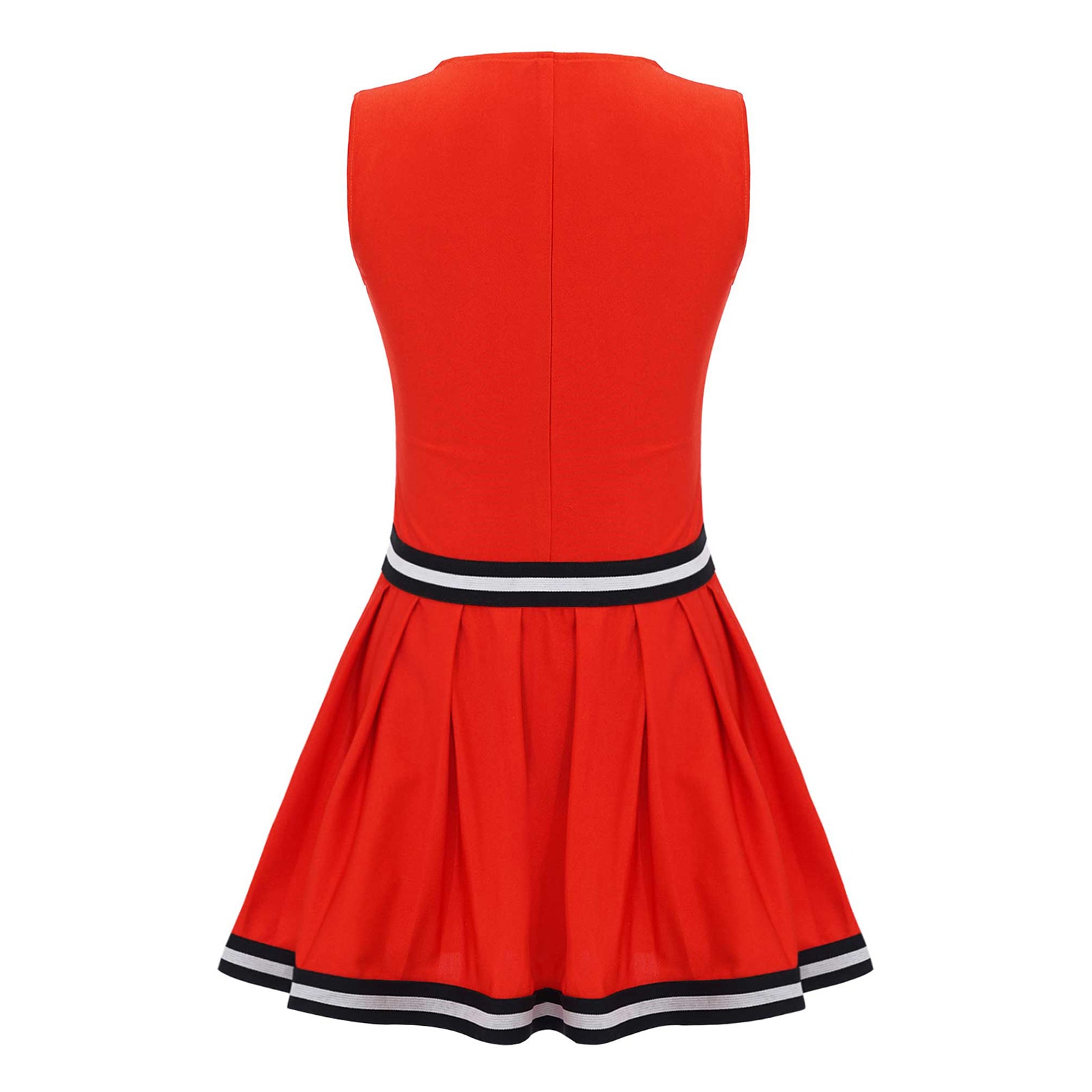 Vestido de baile de animadora de estilo para niñas, Ropa de baile sin mangas con escote redondo de lentejuelas, retales decorativos