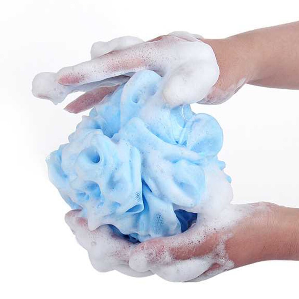 1 stk blød loofah bad blomst bad kugle netto kugle rengøring eksfolierende bad brusebad svamp mesh tilfældigt