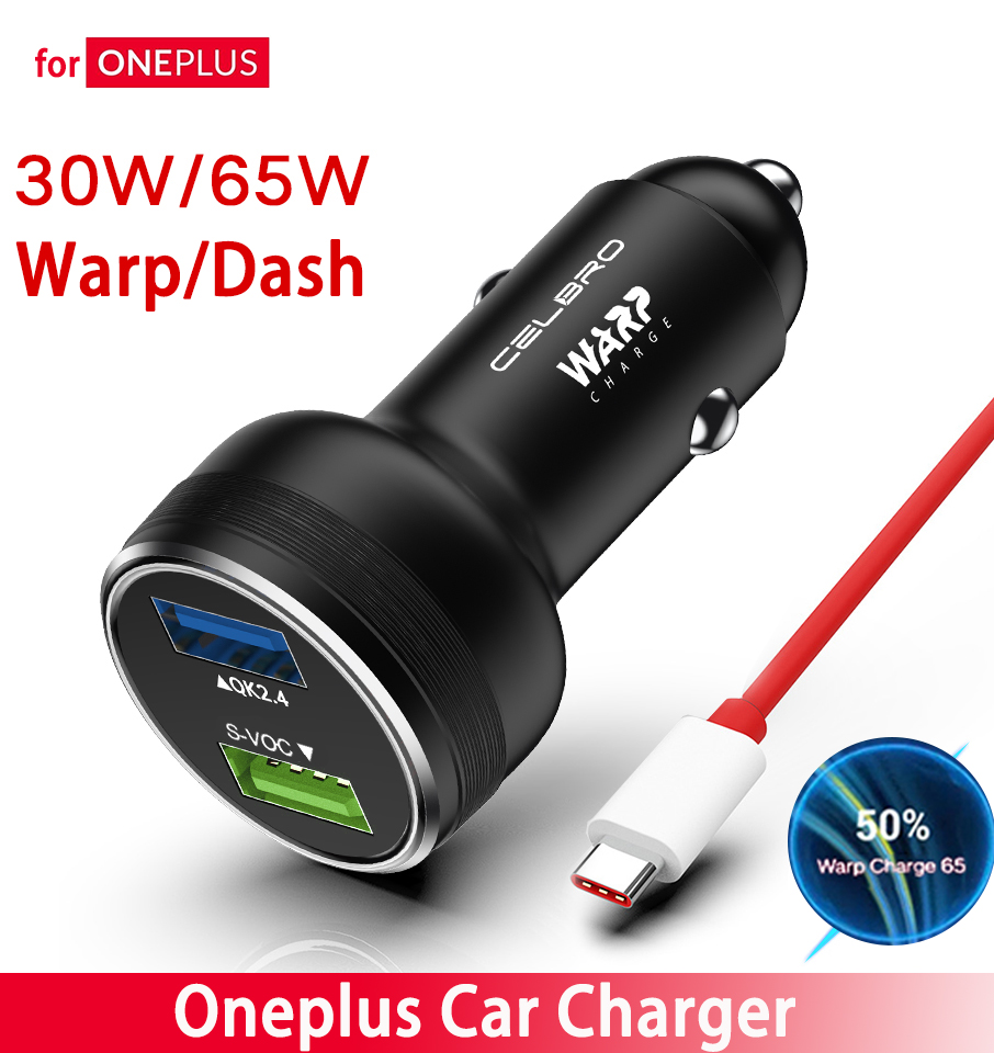 Chargeur de voiture Warp Dash, charge rapide, OnePlus 9, 8, 7 Pro, Nord N10, N100, 65W, 30W
