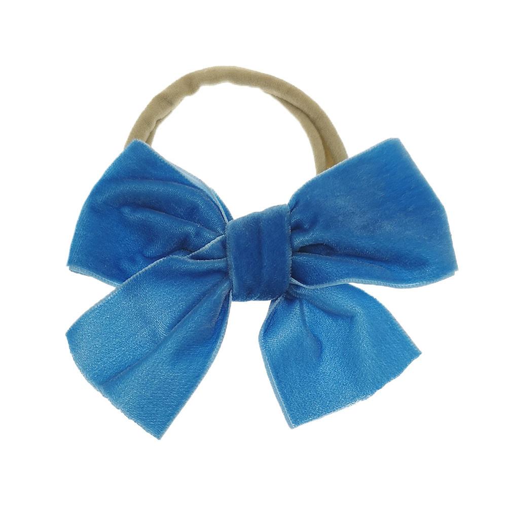 Effen Fluwelen Strik Baby Hoofdbanden Voor Meisjes Handgemaakte Nylon Elastische Zachte Knoop Baby Tulband Hoofdband Pasgeboren Baby Haaraccessoires