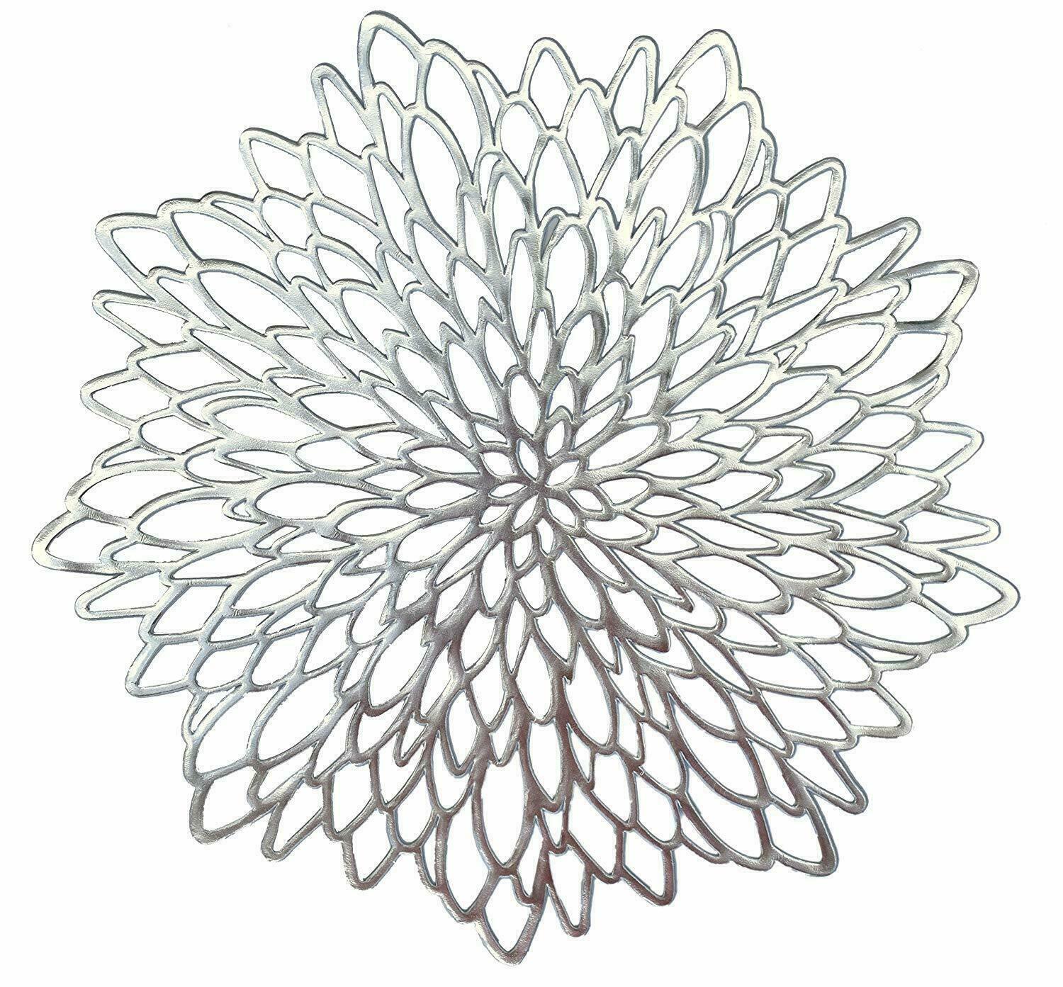 Pvc hule isoleringscoasterunderlag bordskålmåtter hjem juledekoration varmebestandig placemat til spisebord: Sølv