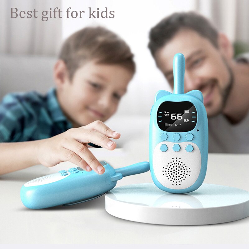 Walkie Talkie Voor Kinderen Handheld Draadloze 3Km Bereik Usb Oplaadbare Outdoor Kinderen Speelgoed Beste Cadeau Voor Kinderen 2 Stuks