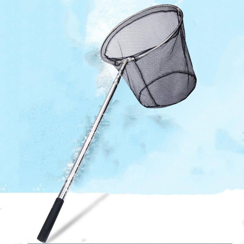 Collapsible Fishing Nets Stainless Steel Fishing Tools Small Mesh Foldable Landing Net Pole Casting Network Trap