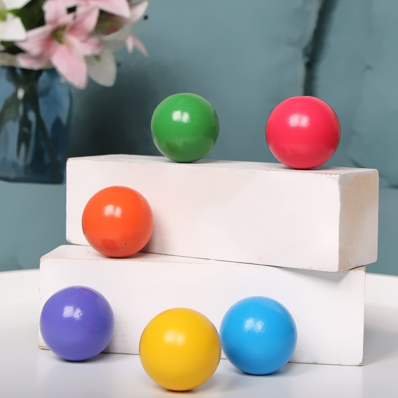 15 teile/satz Kinder Holz Regenbogen Blöcke Regenbogen Holz Kugeln Puppen für Kinder Montessori Pädagogisches Spielzeug: 4