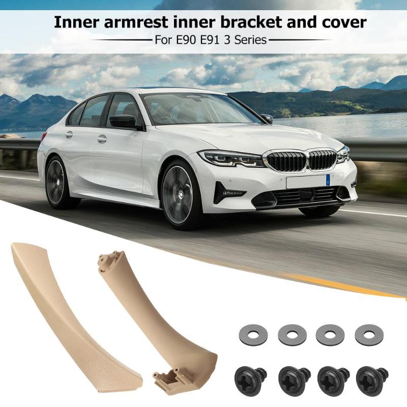2 Pcs Rechts Links Side Inner Voordeur Panel Handvat Pull Trim + Cover Voor Bmw E90 E91 3 Serie auto Interieur Accessoires