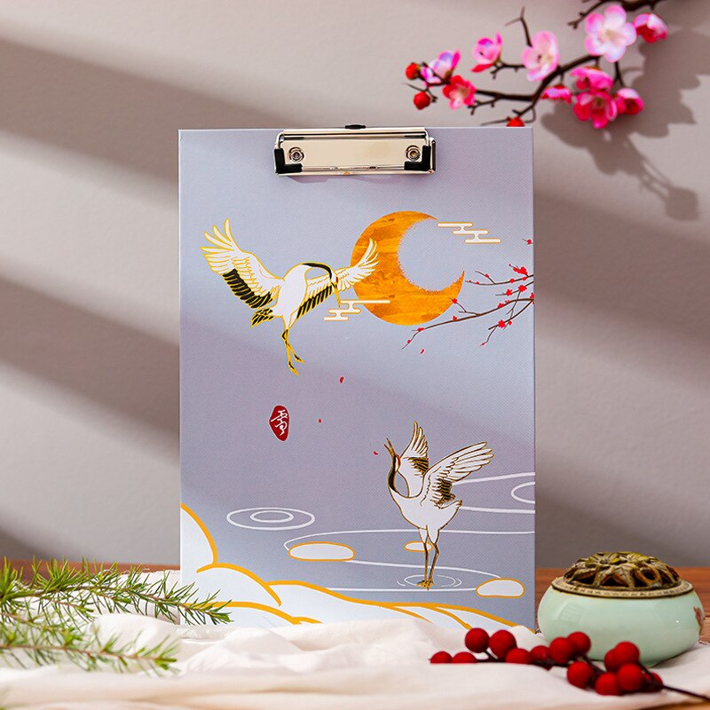 Retro A4 Bronzing Board Clip Student Writing Pad Board Clip Exam Paper Clip Folder Office Student Supplies Stationery: H