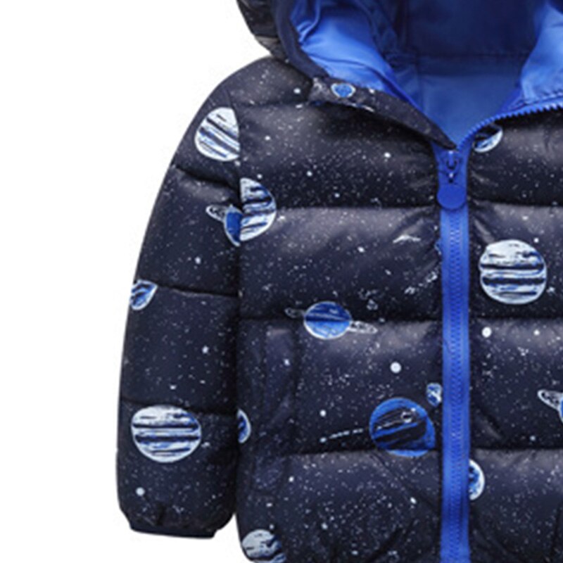 Humor Bear Cartoon Baby Padded Jacket Winter Clothes Children'S Thick Padded Clothes Boys Girls Warm Hooded Jacket