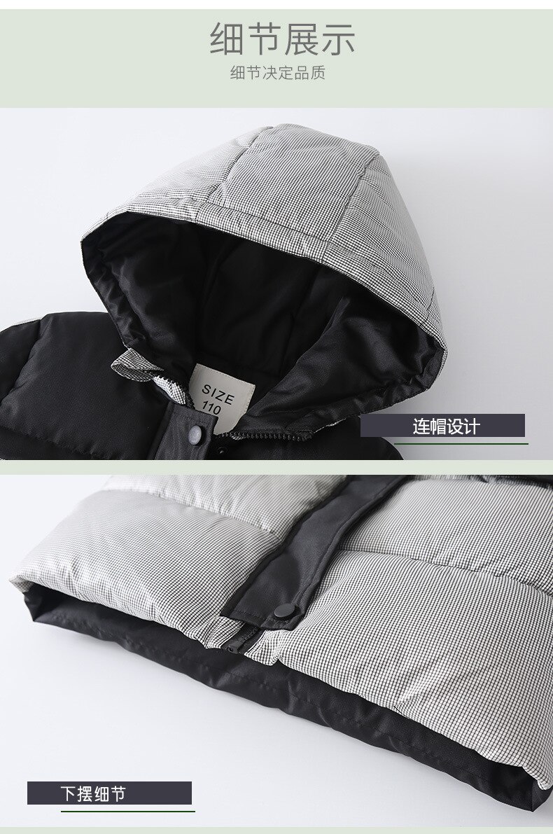 Jongens Jas Kinderen Katoenen Kleding Winter Dikke Grote Kinderen Warm Hooded Jongens Down Jas Kids Snowsuits Winter Patchwork