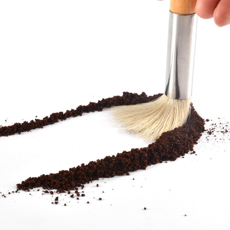 Coffee Machine Grinder Cleaning Brush Bristle Wooden Handle Milk Coffee Powder Brushes Household Bar Cleaning Brush Tool