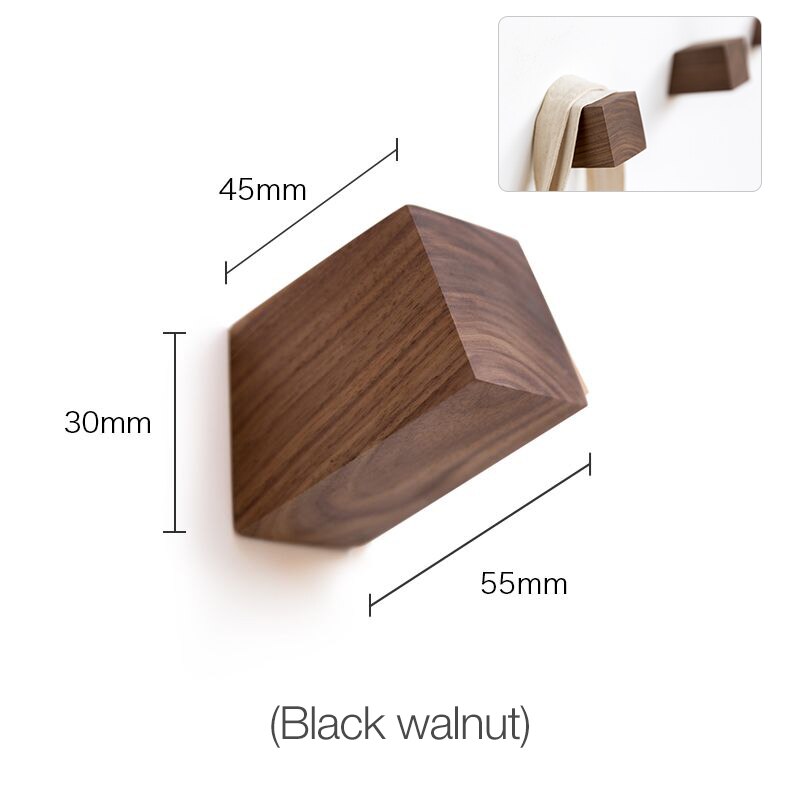 1 stk massivt træ håndklæde knage væg dekorative kroge håndklædeholder single organizer bøjler multifunktionelle kroge