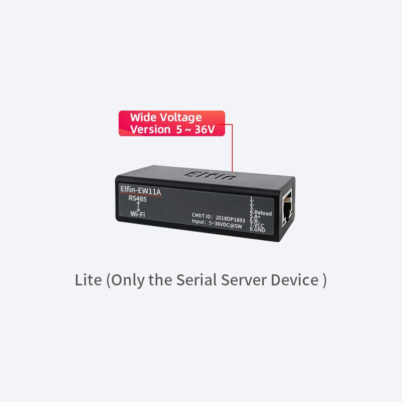 Puerto serie RS485 a dispositivo Serial WiFi, Elfin-EW11 de servidor compatible con TCP/IP, Telnet, Modbus, protocolo TCP, convertidor de transferencia de datos IOT: Gris