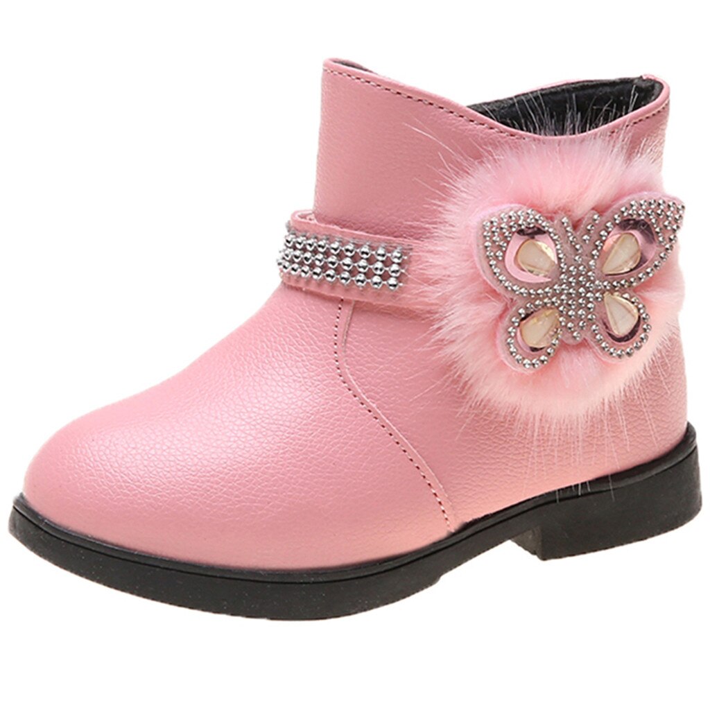 Botas Martin de cuero para niña, zapatos para niña, botas cálidas antideslizantes, botas de fondo suave a la , zapatillas de deporte para niño