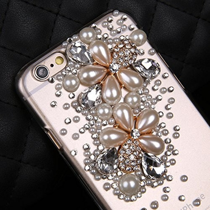 Lujosa funda de teléfono de TPU suave transparente brillante hecha a mano para iPhone X 5 5S 5C 6 6 S Plus 7 8 Plus XR Xs.