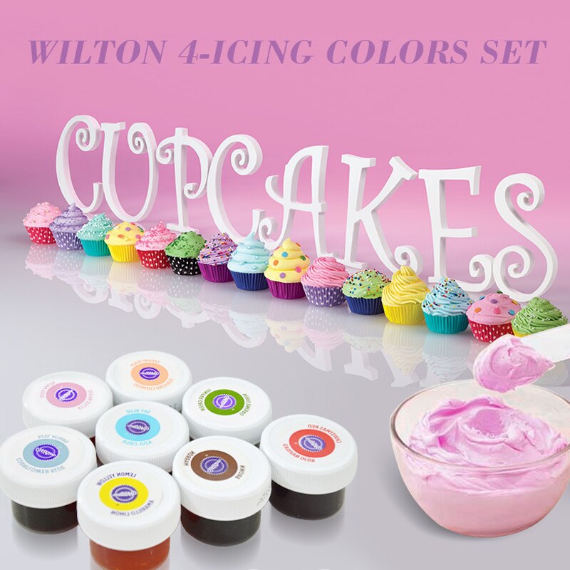 Wilton matfärg 4/8 färg set bakning råmaterial kakkräm matfärg gel bakverktyg för kakor kökstillbehör