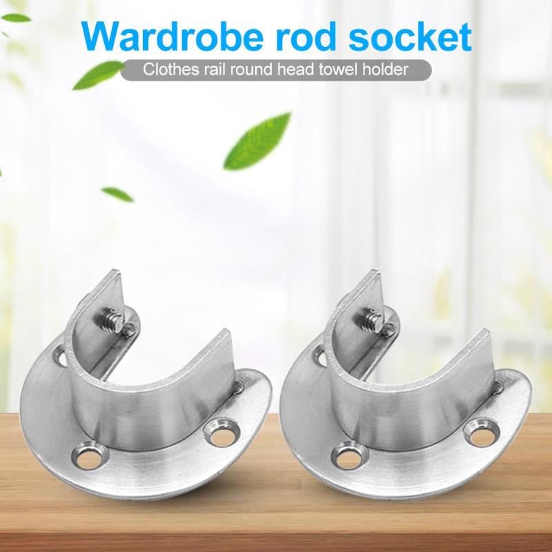 Support de barre de garde-robe en forme de U en acier inoxydable, Support de barre de garde-robe, prise de Support à la , Gadgets ménagers nécessaires