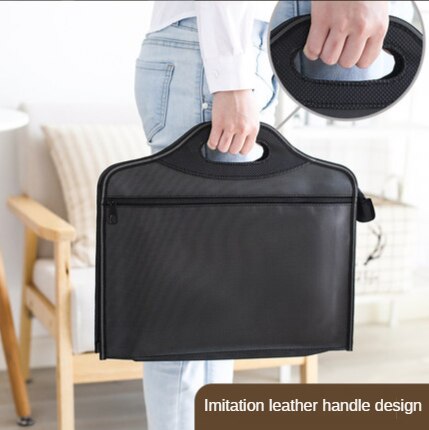 Waterproof Business Briefcase A4 Document Storage Bag Men&#39;s Large Capacity Workbag Office Travel Cell Phone Card Organize Tote