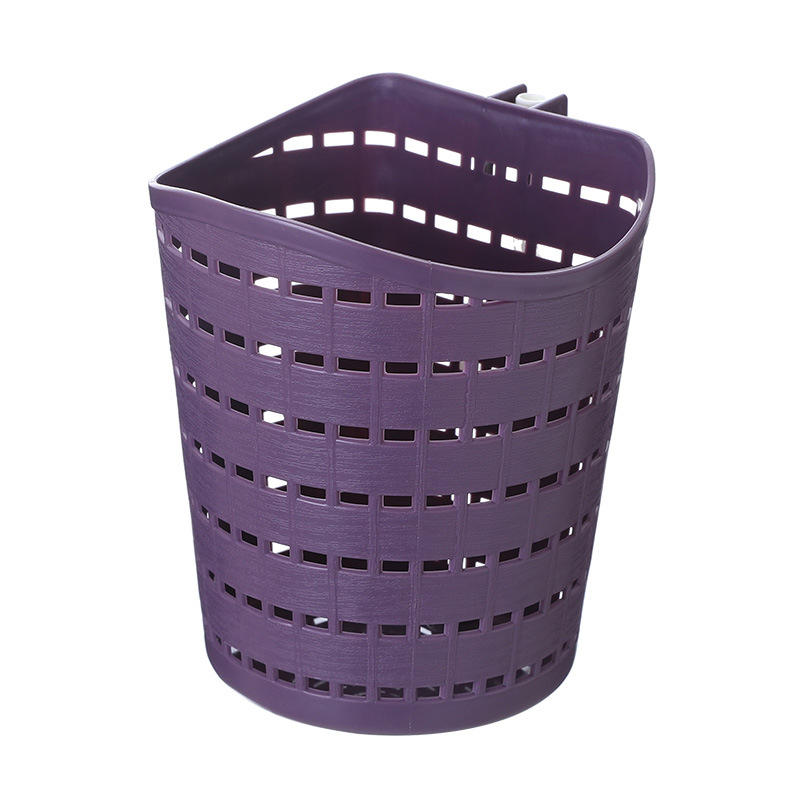 Cesta de almacenamiento giratoria para baño con gancho, cesta estacionaria de escritorio para el hogar, organizador de juguetes, caja de almacenamiento de cocina colgante para pared: Negro