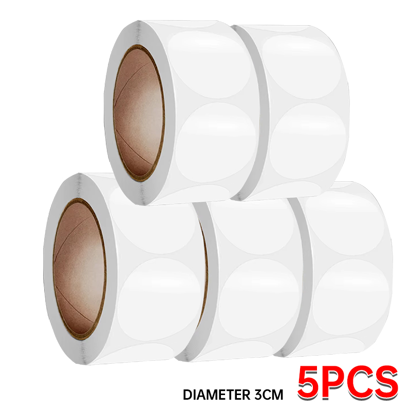 500PCsTransparent 2"/2.5"/3.0" Round PVC Stickers Envelope TabSealer and Retail Package Clear Seal Labels Sealing Tape Sticker