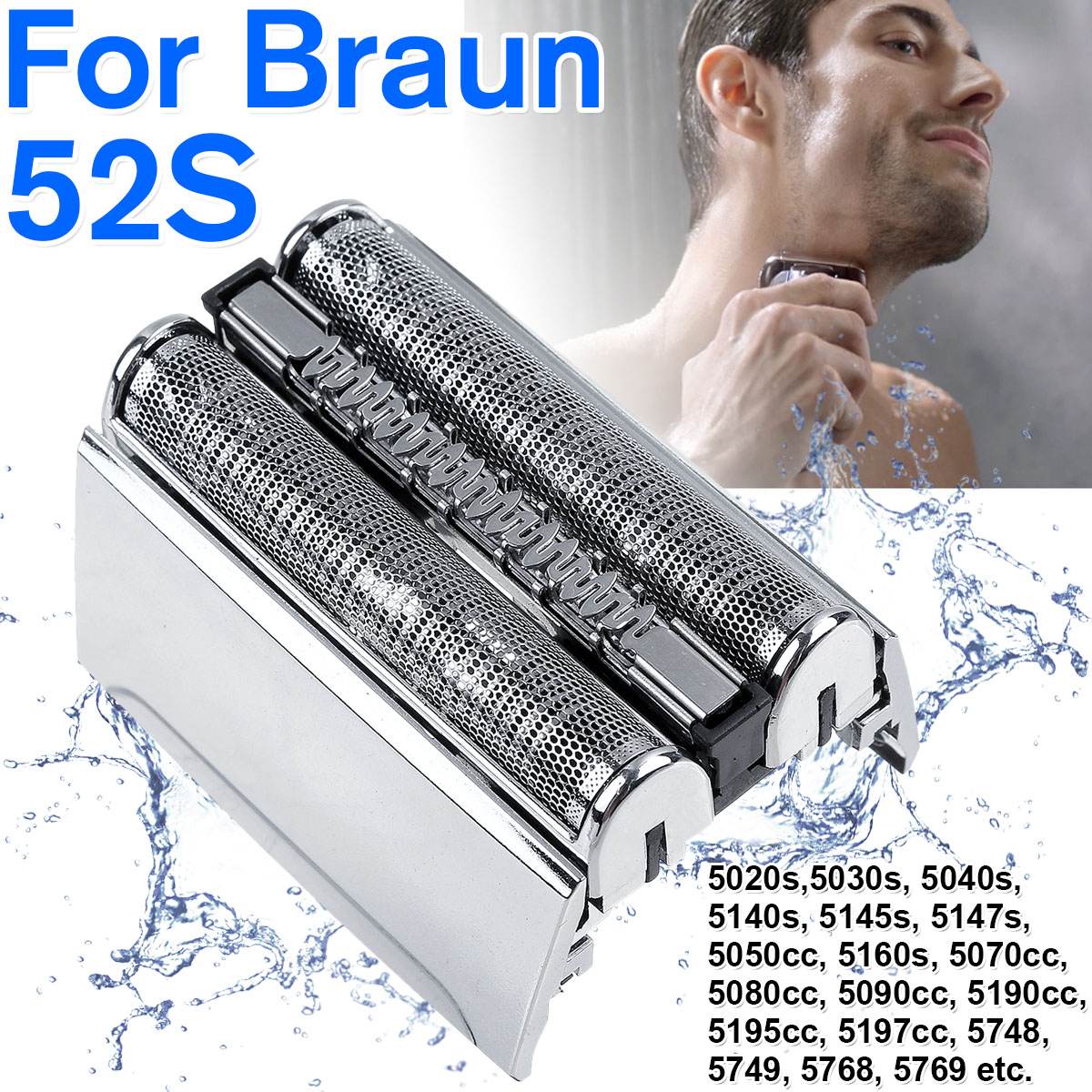 Replacement Shaver Foil Head For Braun Series 5 52S 5748 5749 5768 5769 5145 5190cc 5195cc 5197cc 5020s 5030s 5040s 5140s