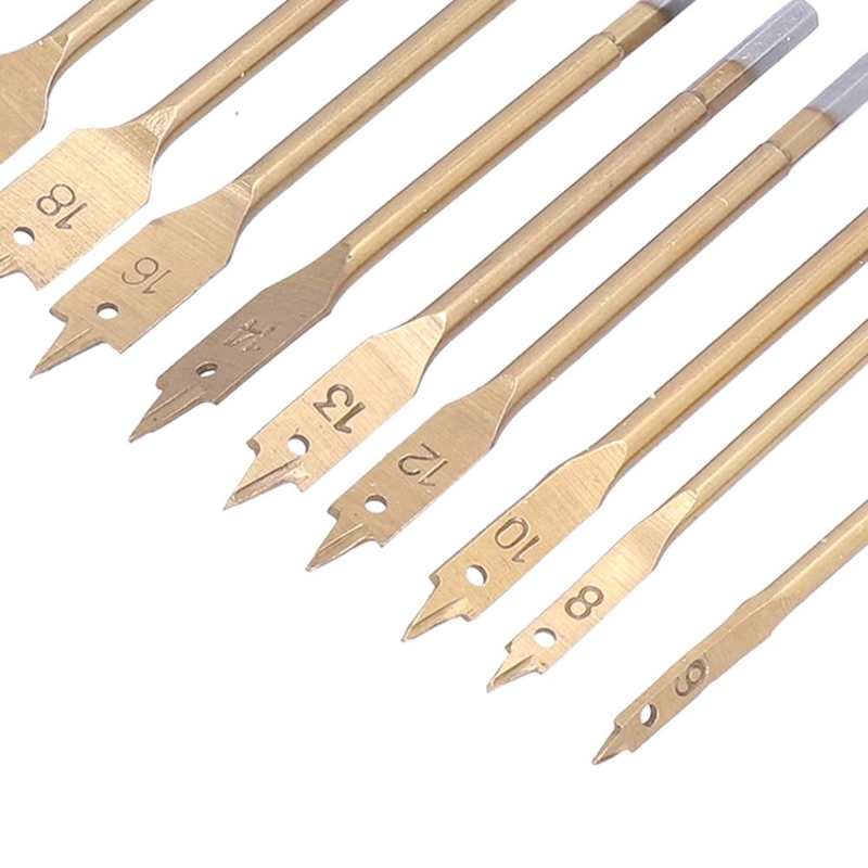 Carbon Steel Spade Drill Bit Set Wear Resistance Accurate Position Paddle Flat Bits for Hole Cutter for Woodworking