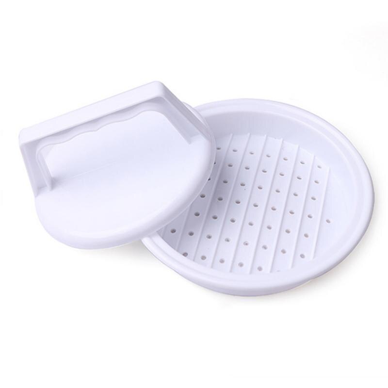 1 Set Round Shape Hamburger Press Food-Grade Plastic Hamburger Meat Beef Grill Burger Press Patty Maker Mold Mould Kitchen Tool: 1 set