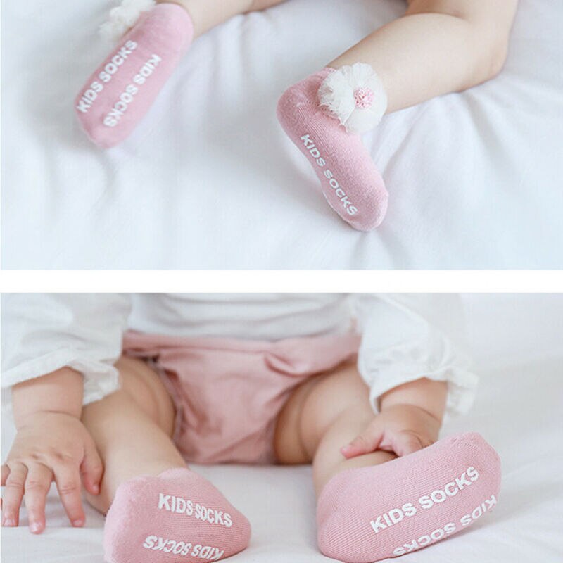 Pudcoco 4 Stijlen 3 paar/set Peuter Meisje Sokken Leuke Baby Kids Ademend Zacht Katoen Kinderen Kant Boog 0-3Y