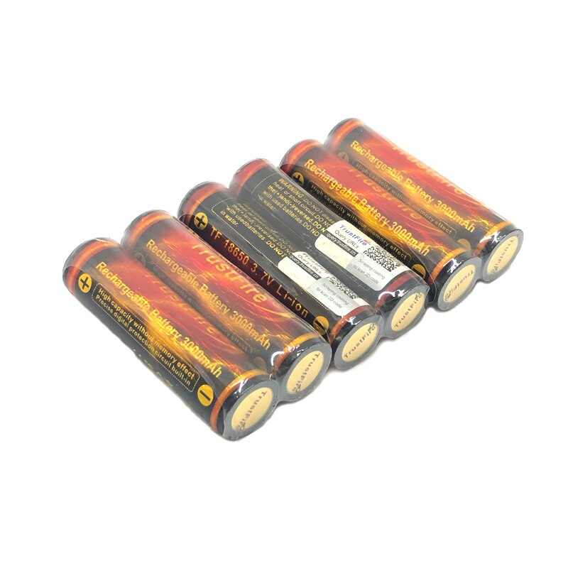 2pcs/lot TrustFire 18650 Golden Protected Battery 3.7V 3000mAh Rechargeable Lithium Batteries with PCB For Flashlights Torch