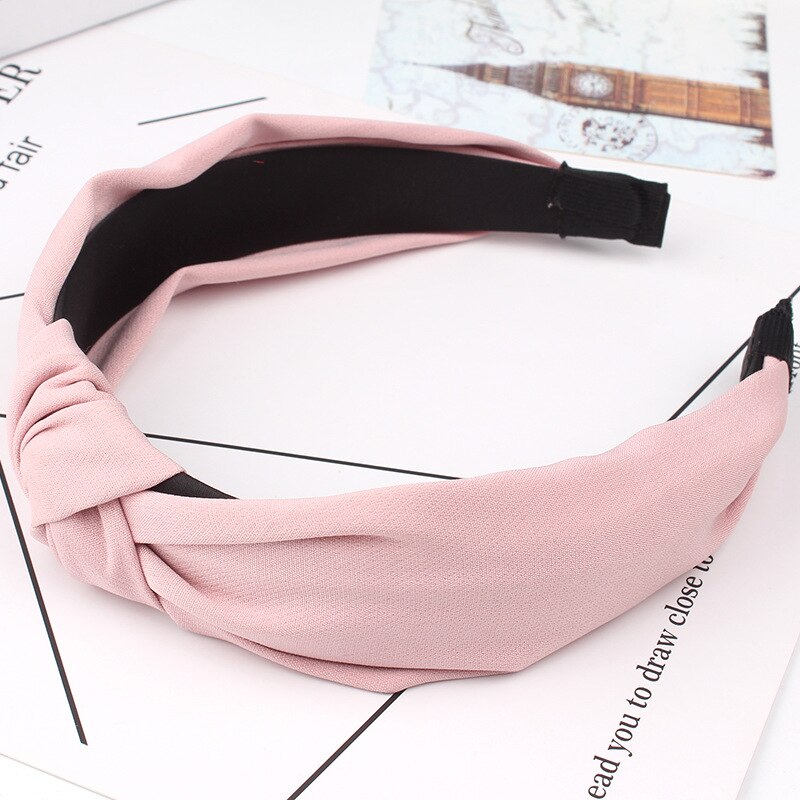 Women Girls Headdress Solid Cloth Headband Wrap Hair Hoop Bezel With Teeth Female Hair Accessories Hairband Headwear: Lemon Yellow