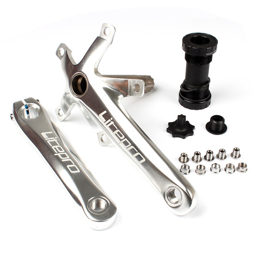 Juego de bielas para bicicleta de carretera, piezas de soporte inferior BB, hueco, brazo de manivela Integral plegable, 130BCD, 130 BCD, 170 de longitud