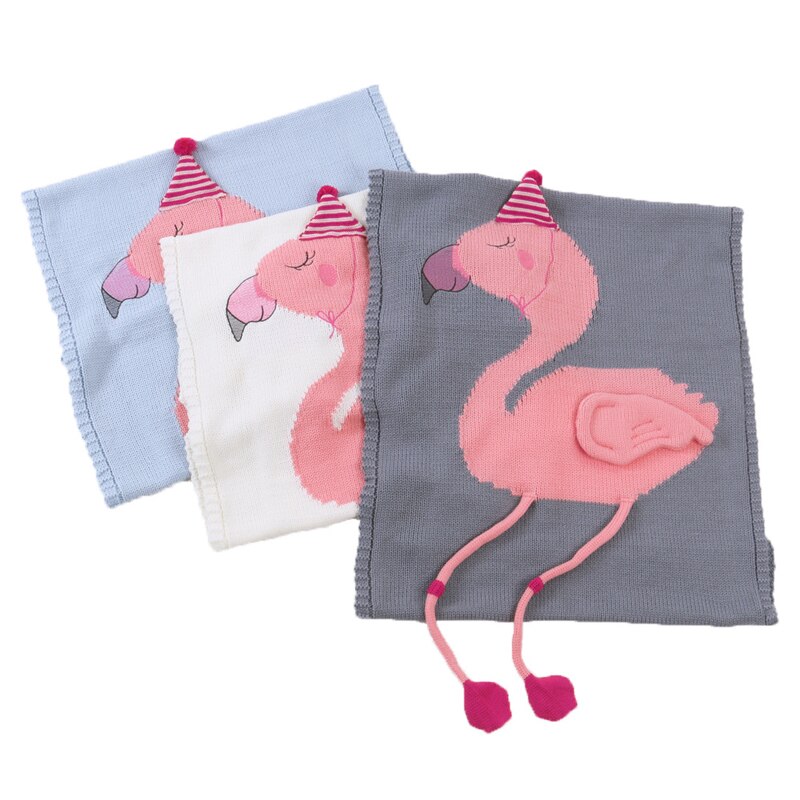 Småbørn drenge piger strikket tæppe flamingoer sove svøb tæpper baby seng betræk blødt badehåndklæde børn wrap strandmåtte