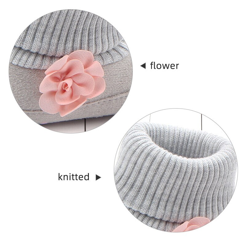 Thinck Lange Pluche Baby Peuter Meisje Snowboots Winter Baby Schoenen Leuke Bloem Zachte Katoen Breien Antislip Warm meisjes Laarzen