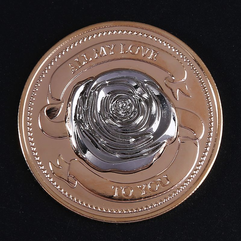 Three-dimensional rose love Commemorative Coin Col... – Grandado