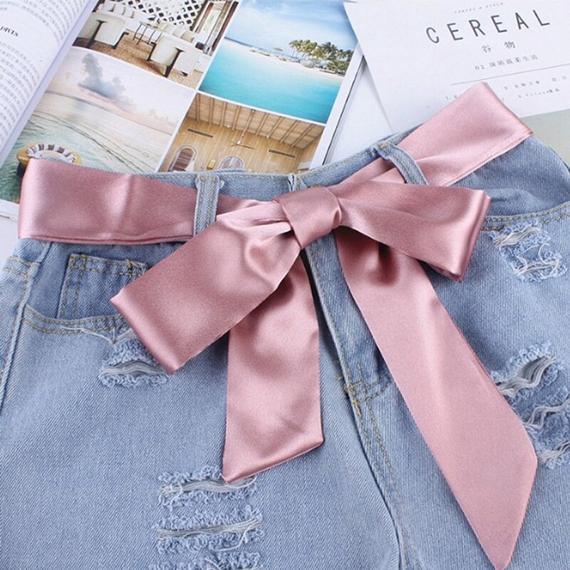 Ceintures en tissu à taille large pour femmes, foulard en soie, ruban solide, nœud, corde pour robes, ceinture femme