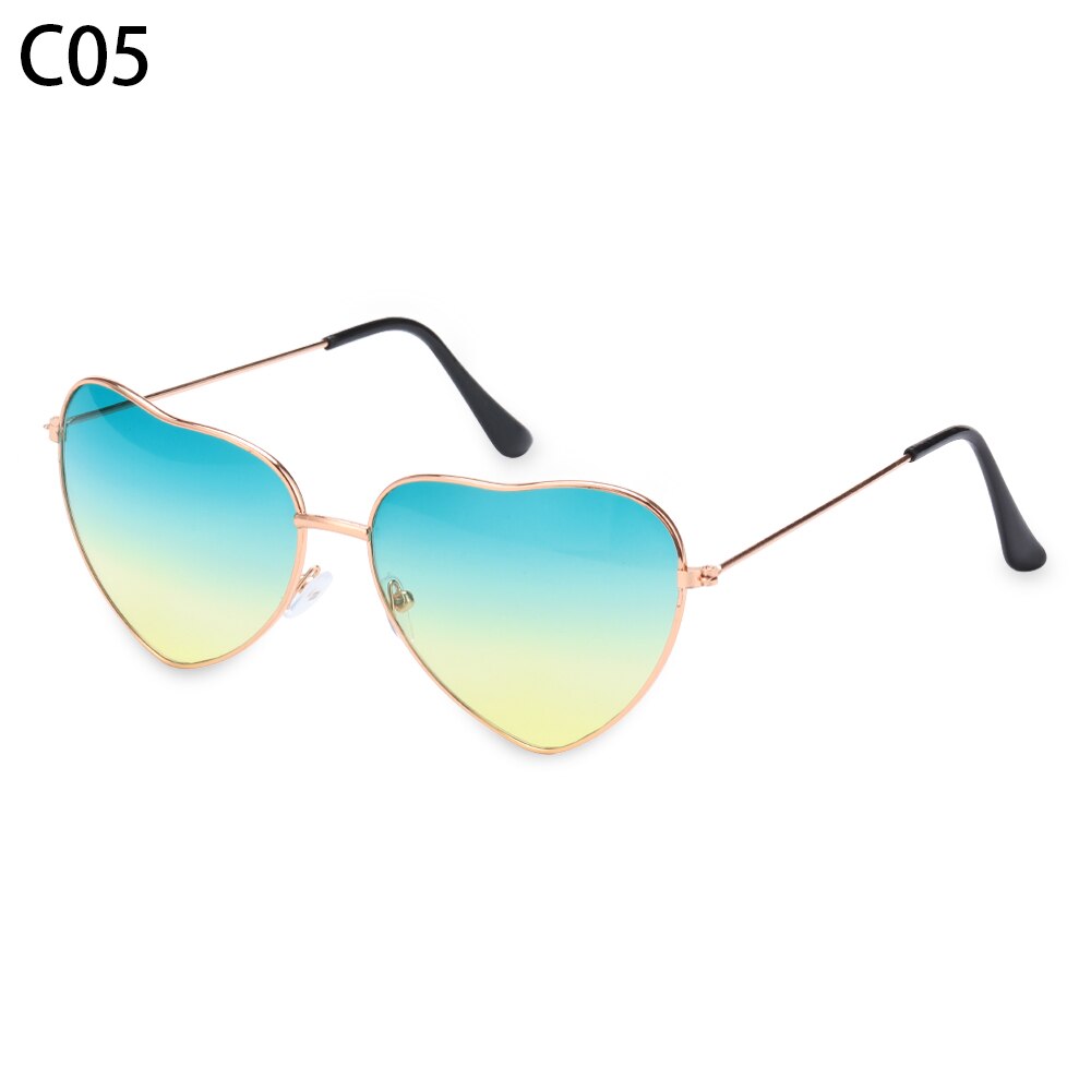 Women Vintage Heart Shape Sunglasses Metal Frame Sun Glasses Candy Color Gradient Sun Glasses For Outdoor Cycling: C05