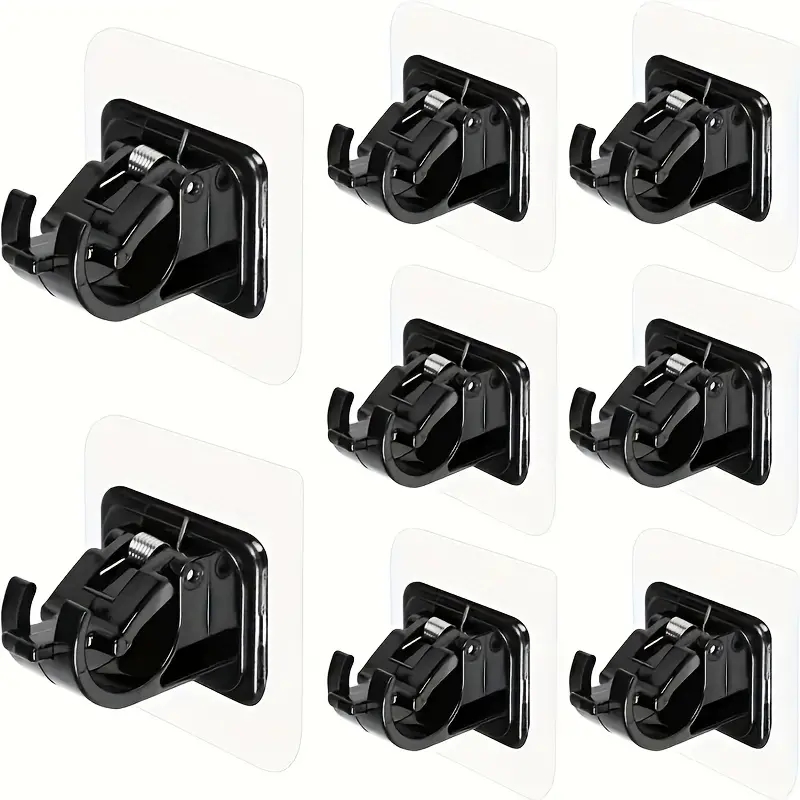 Self Adhesive Hooks Punch-free Curtain Rod Clip Hook Shower Curtain Rod Hanging Holder Household Fixed Clip Hanging Hook Holder: MULTI