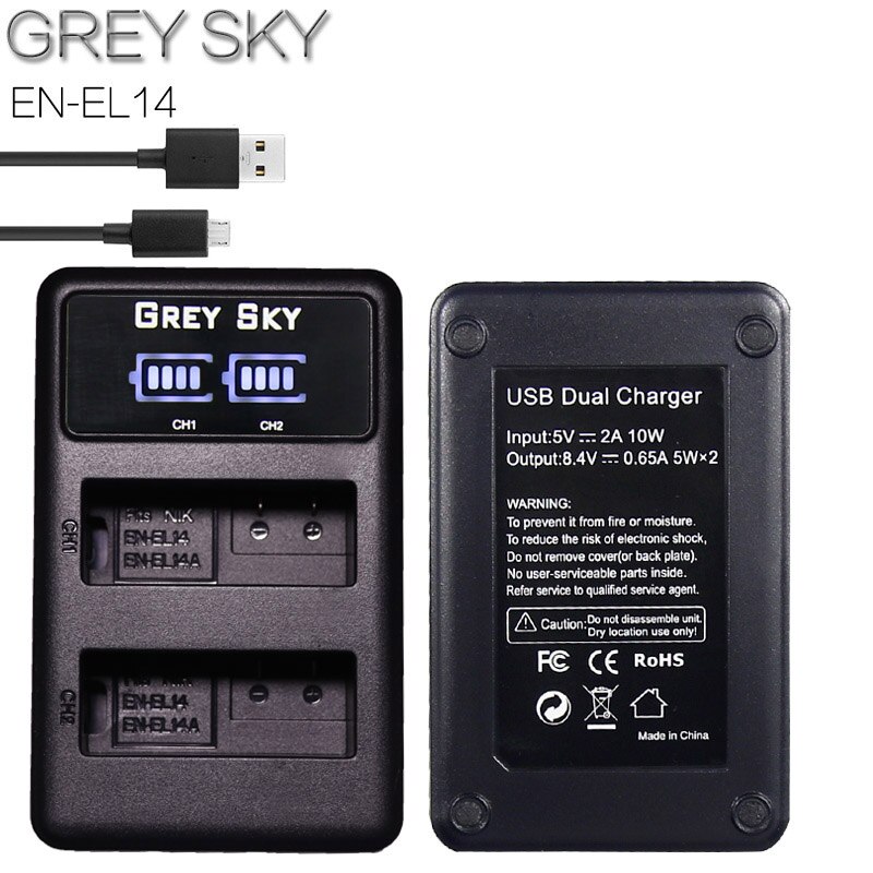 4 st 1500 mah en -el14 en-el14a enel 14 batteri för nikon  d3100 d3200 d3300 d3400 d3500 d5600 d5100 d5200 p7000+ lcd usb laddare
